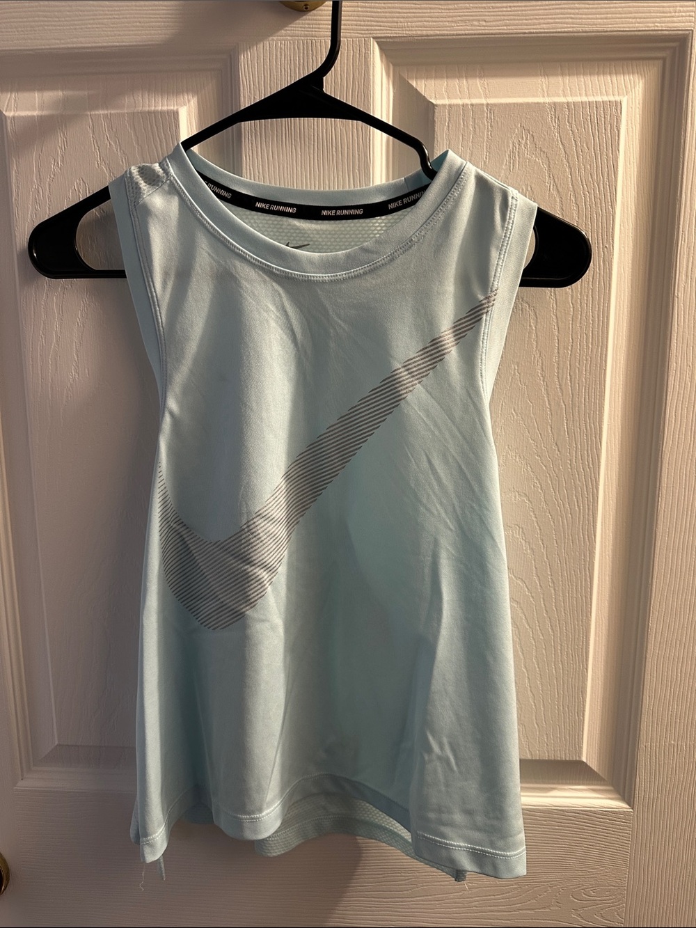 Nike Women’s Pale Blue Sleeveless Training Tank with Swoosh